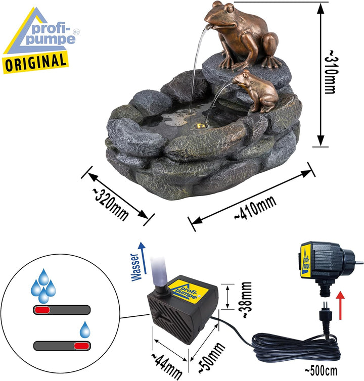 Gartenbrunnen Brunnen Zierbrunnen Zimmerbrunnen Springbrunnen Brunnen Teich-König mit LED-Licht 230V