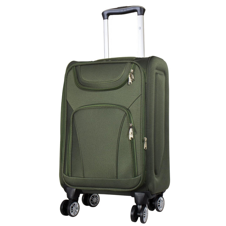 Trendyshop365 Weichgepäck Handgepäck Koffer Maribor 58cm 43 Liter 4 Rollen Zahlenschloss Grün Handge