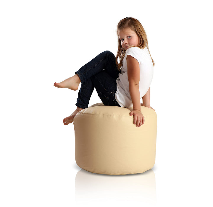 Ecopuf Point | Pouf Sitzhocker 55x40 aus Kunstleder | Pouf Hocker Runder Sitzpouf | Indoor und Outdo
