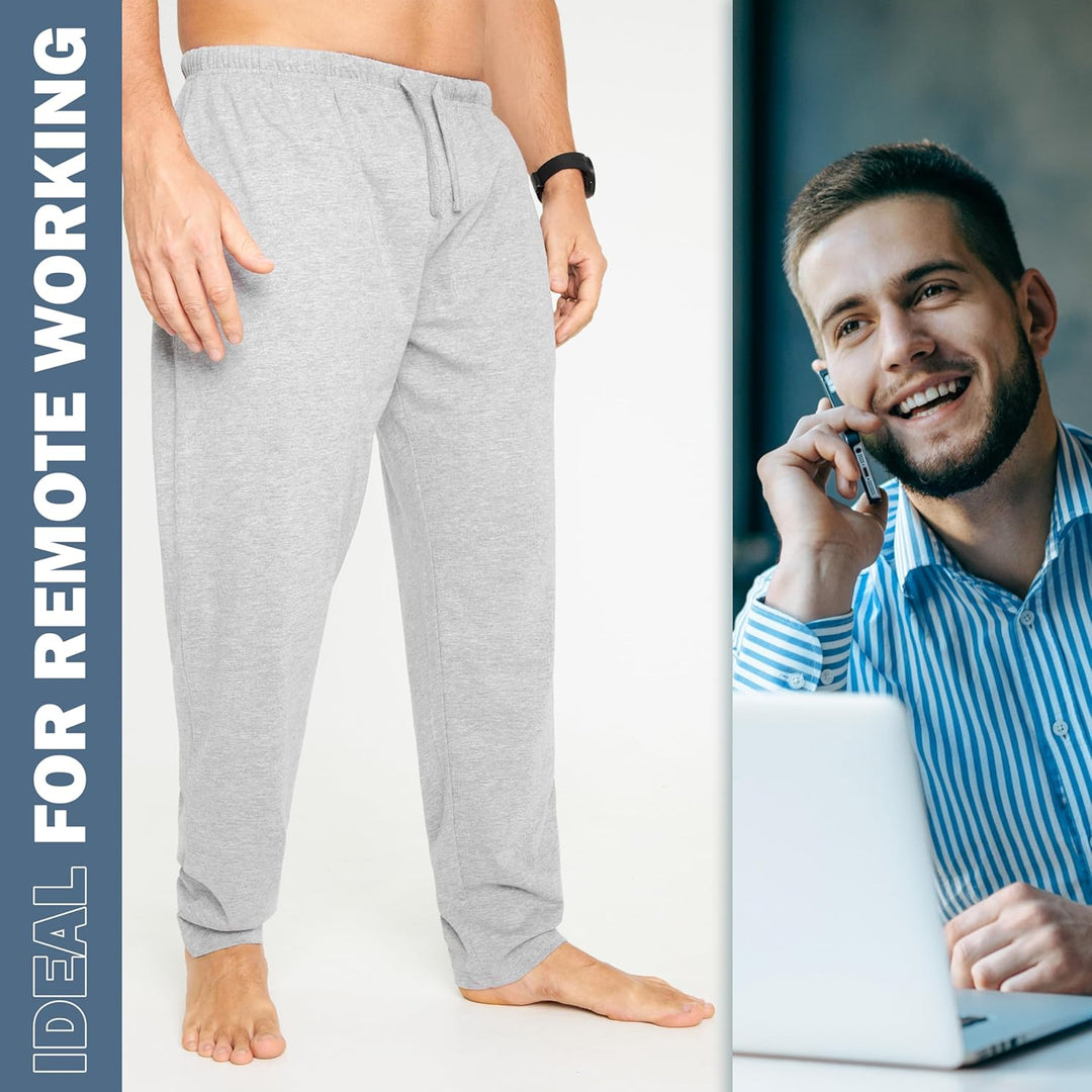 CityComfort Herren Schlafanzughose Lang mit Seitentaschen & elastischem Bund, 2er Pack 4XL Bund mit