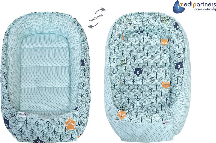 Medi Partners Babynest Kuschelnest Babynestchen 100% Baumwolle Nestchen Reisebett für Babys Säugling
