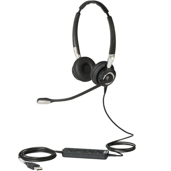 Jabra Biz 2400 II USB-A CC MS On-Ear Stereo Headset - Microsoft Skype for Business Certified Noise-c