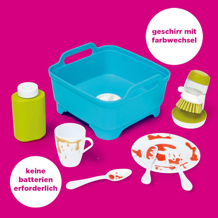 Joseph Joseph Wash & Scrub | Abwasch-Set für Kinder ab 3 Jahren | Enthält farbwechselndes Besteck un