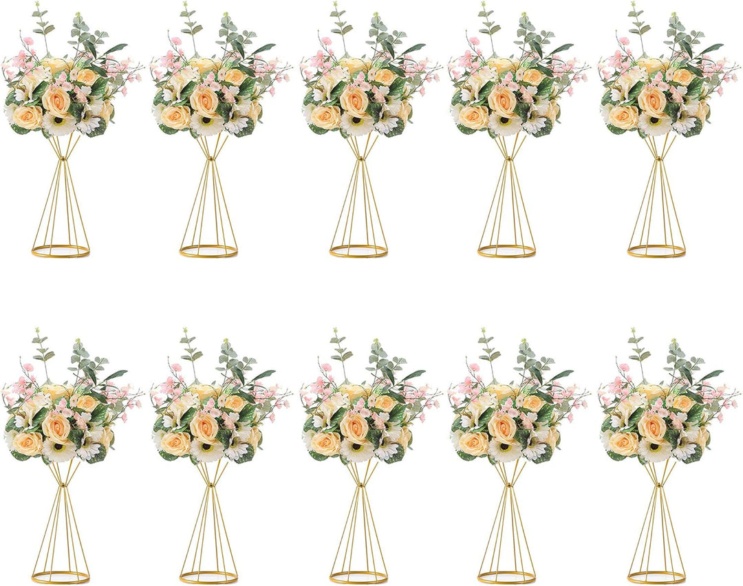 Sziqiqi Blumenständer Gold für Hochzeit: 50cm Hohe Trompete Vase für Tische Hochzeitsempfang Set of