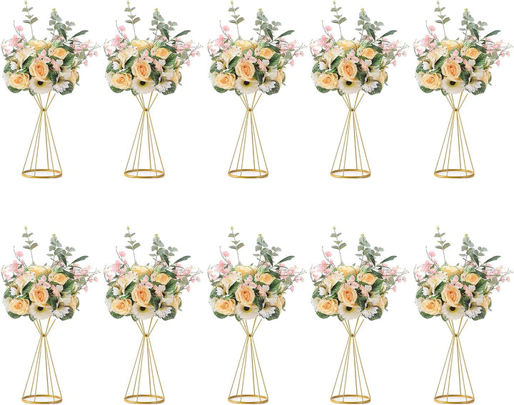 Sziqiqi Blumenständer Gold für Hochzeit: 50cm Hohe Trompete Vase für Tische Hochzeitsempfang Set of