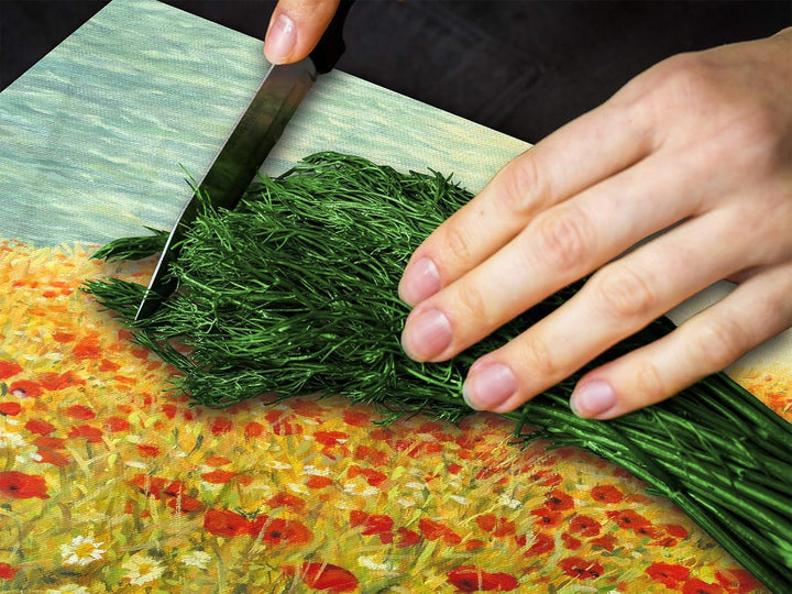 Schneidbrett aus Hartglas und schützende Arbeitsoberfläche – Schneideplatten SINGLE mit 60 x 52 cm u