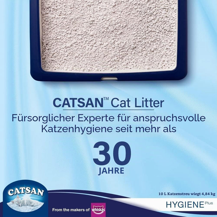 Catsan Hygiene-Katzenstreu, Nicht klumpend, 100% natürlich, saugfähig, 10 l, Weiss 10 l (Pack of 1),