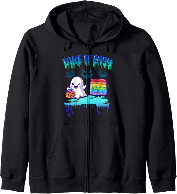 Halloween Weisser Geist Pop It Zappelspielzeug Kapuzenjacke