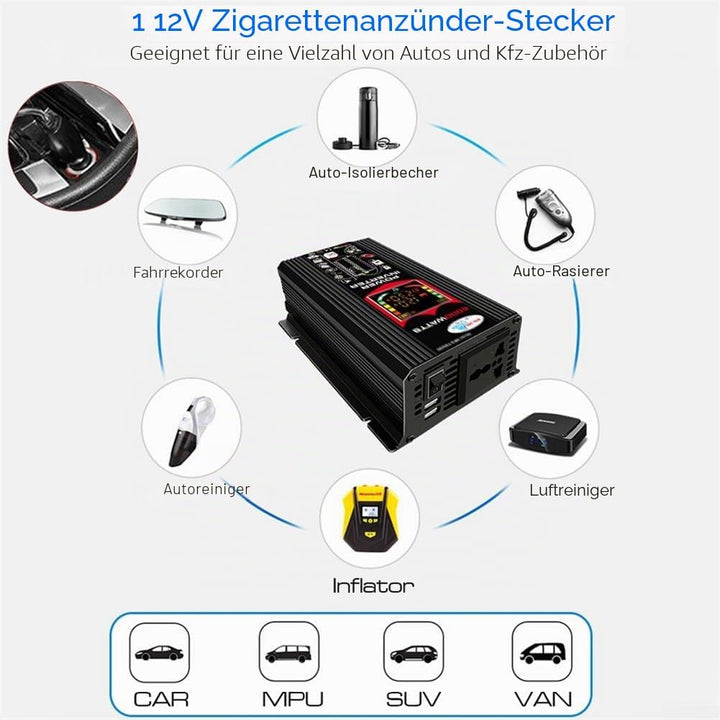 Grid-Tie Inverter 6000 W DC 12 V auf AC 110 V Auto Spannungswandler Ladegerät Adapter Dual USB