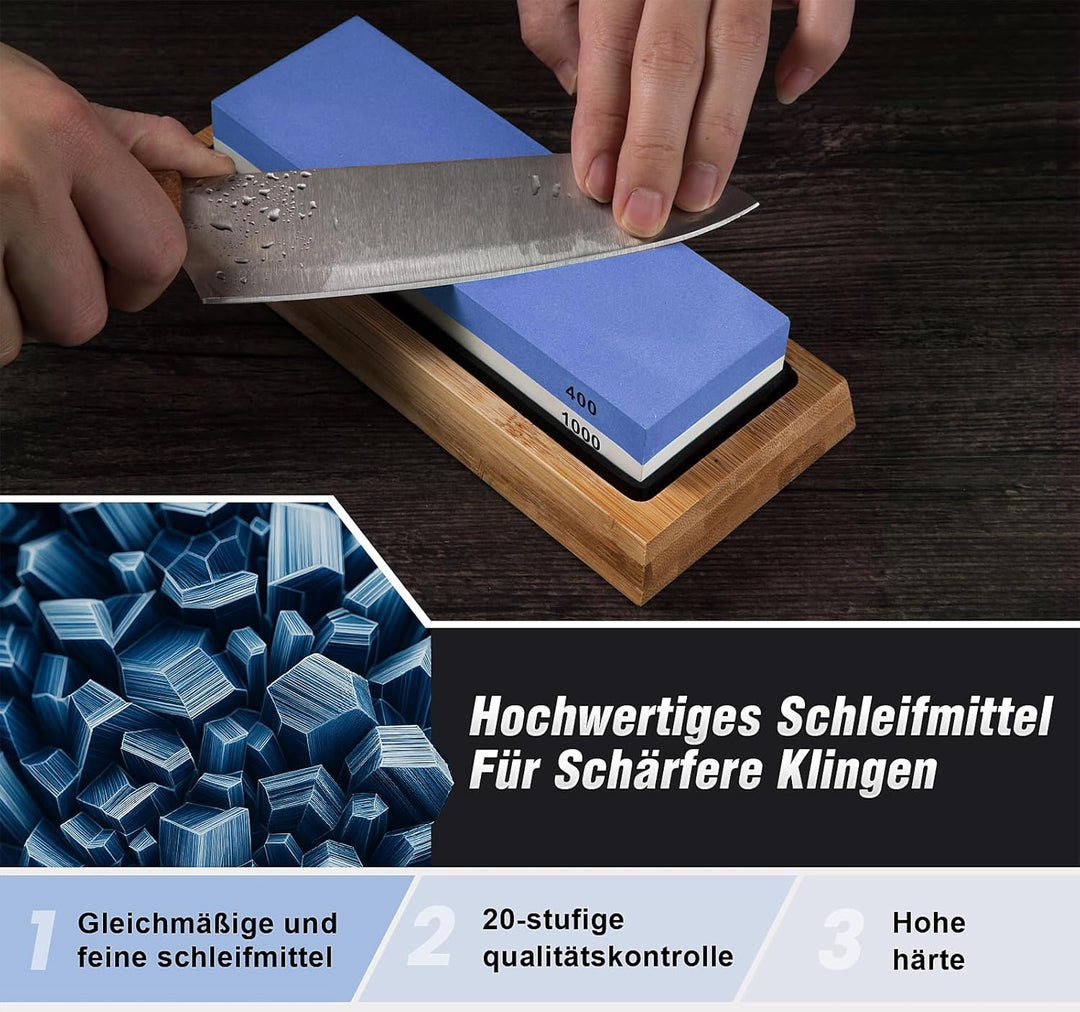 S SATC Schleifstein Messer Set Körnung 400/1000/3000/8000 Wetzstein Messer Schärfen Messerschärfer m