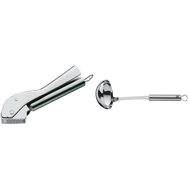 WMF Profi Plus Knoblauchpresse 17,5 cm, Cromargan Edelstahl, spülmaschinengeeignet & Profi Plus Supp