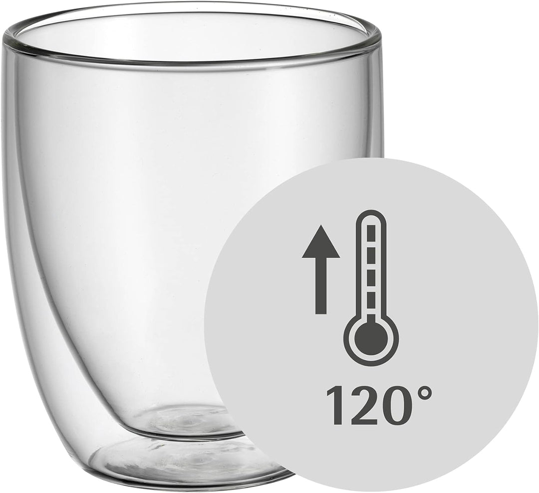 WMF Kult doppelwandige Cappuccino Gläser Set 6-teilig, doppelwandige Gläser 250ml, Schwebeeffekt, Th