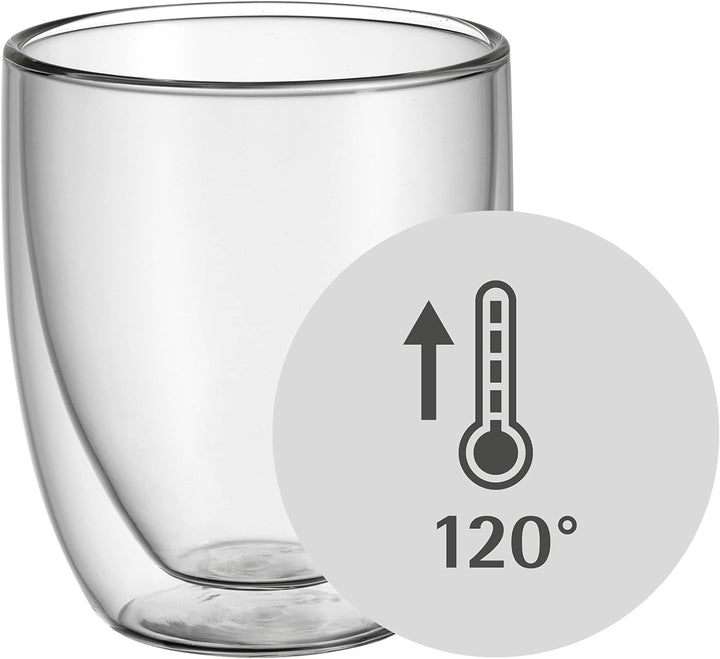 WMF Kult doppelwandige Cappuccino Gläser Set 6-teilig, doppelwandige Gläser 250ml, Schwebeeffekt, Th