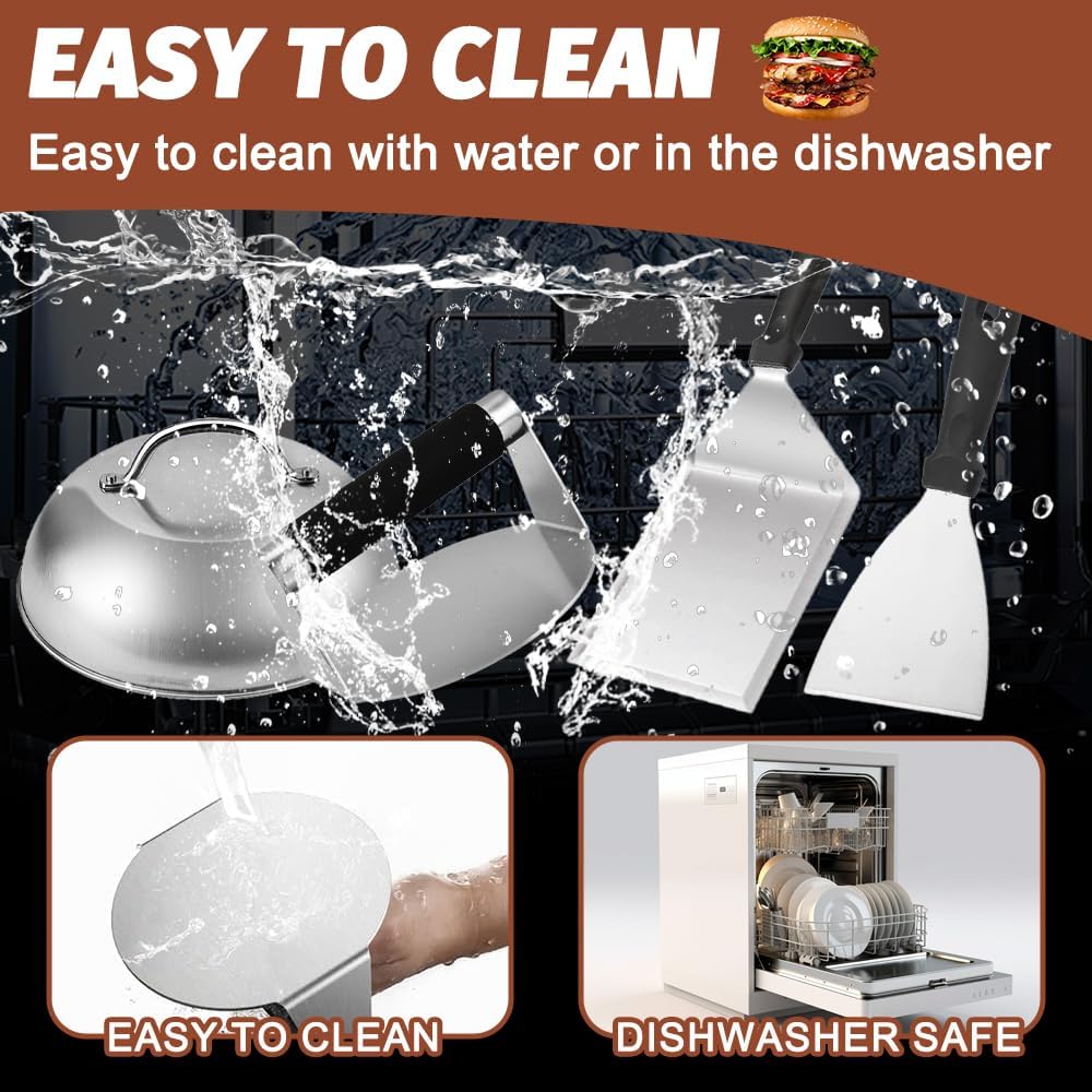 Burger Smasher Set, Edelstahl Burger Smasher Set, Professionelles Burger Smasher Set, 4-TLG mit 1x B