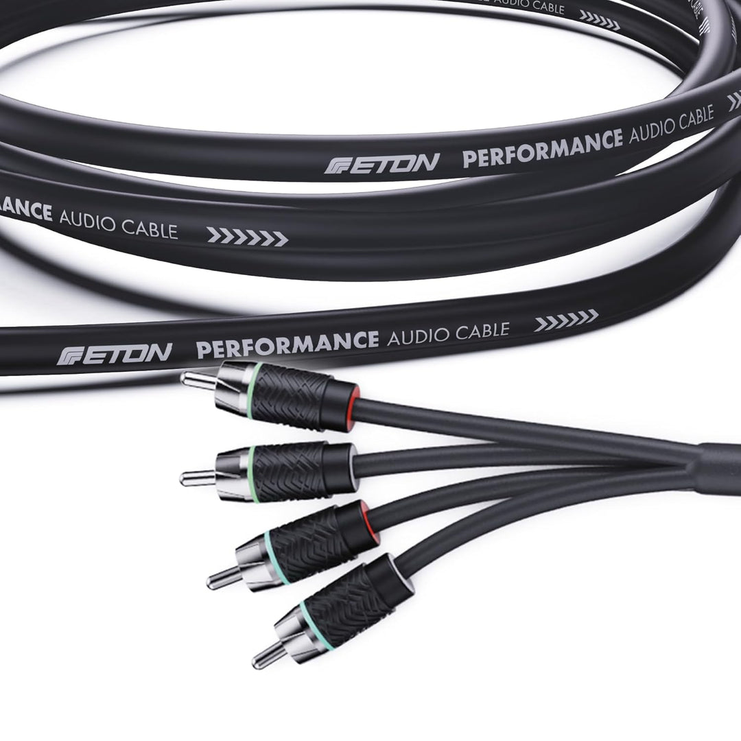 ETON RCA 4P-55 – Hochwertiges Cinchkabel (4-Kanal) mit 5,5 Meter Länge, 4 Stecker auf 4 Stecker, Cin