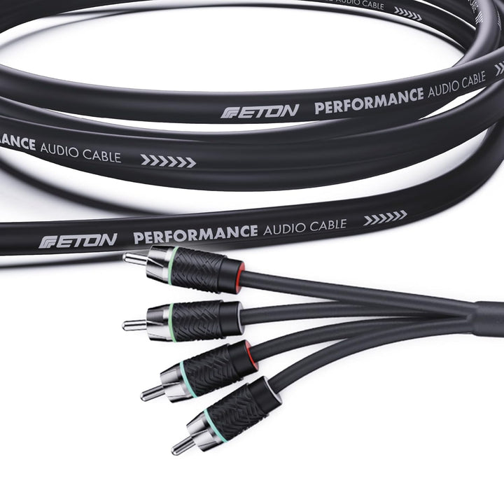 ETON RCA 4P-55 – Hochwertiges Cinchkabel (4-Kanal) mit 5,5 Meter Länge, 4 Stecker auf 4 Stecker, Cin