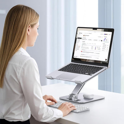 OMOTON Laptop Ständer Höhenverstellbar, Ergonomischer Aluminium Faltbarer Notebook Ständer, Laptop H
