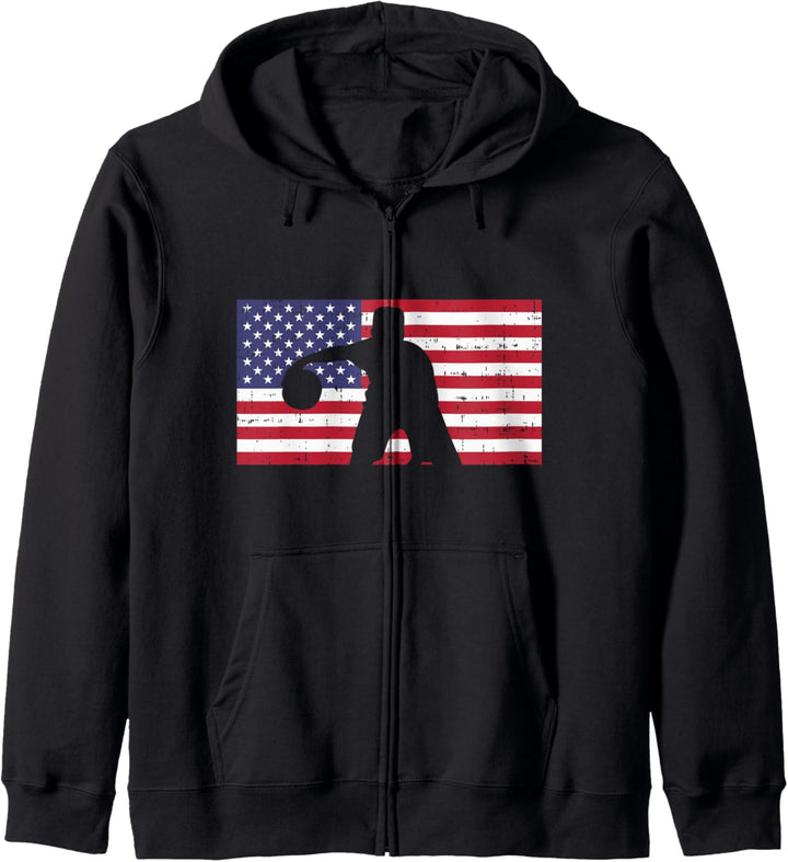Basketball US Flag Vintage Patriotic Baller Men Women Kids Kapuzenjacke