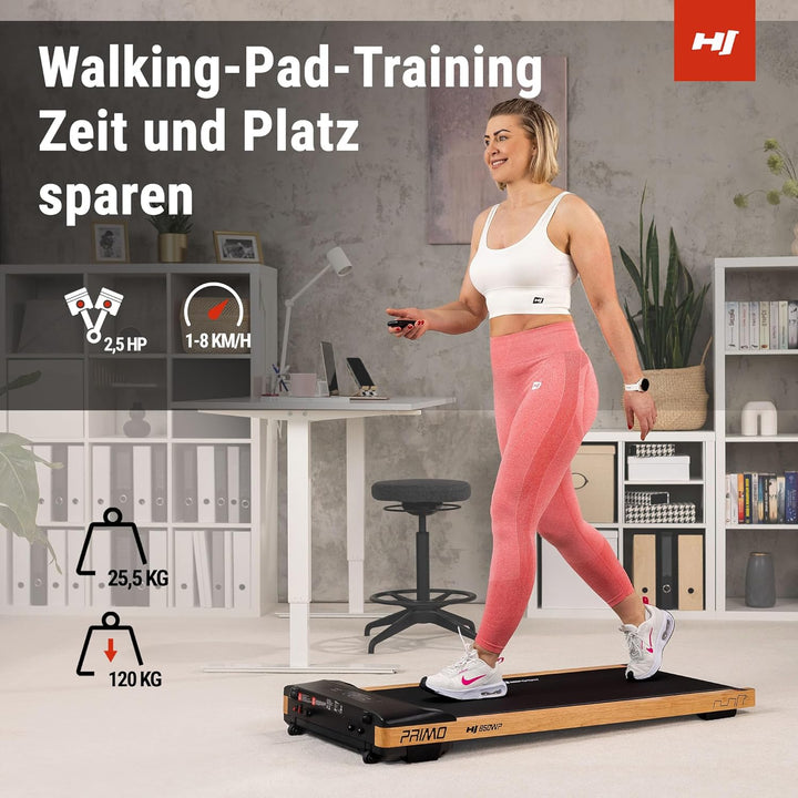 Hop-Sport Laufband für Zuhause HS-850WP Primo, 2 in 1 Walking Pad, for Home Office Büro, Laufband Sc
