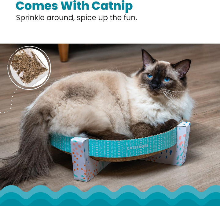 Catstages Easy Life Scratch, Snuggle & Rest - Kratzpappe mit Liegemulde - Mehrfarbig - Einheitsgröss