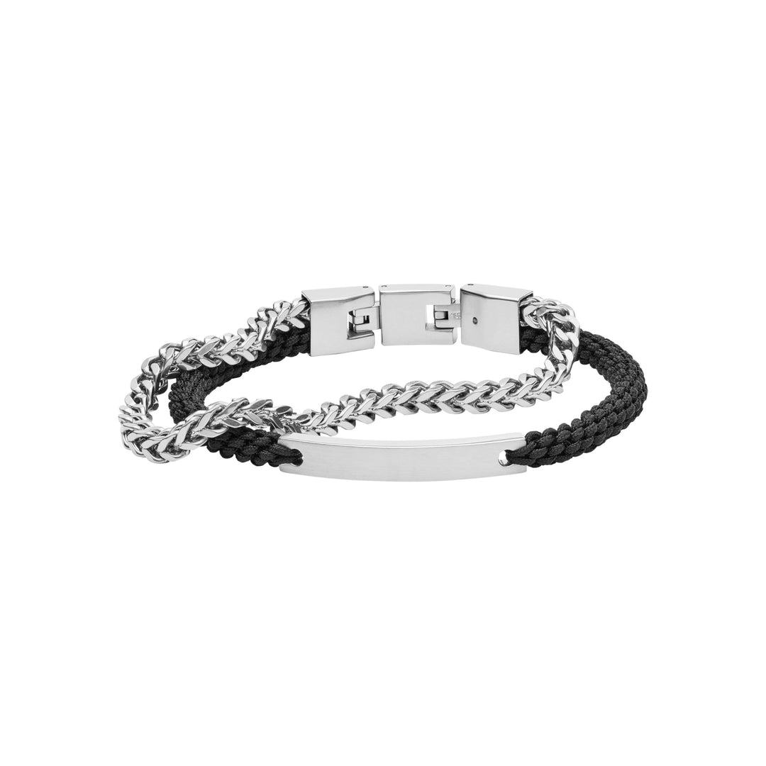 FOSSIL Armband Für Männer Vintage Casual, Innenlänge: 180mm - 195mm Silber Edelstahlarmband, JF03325