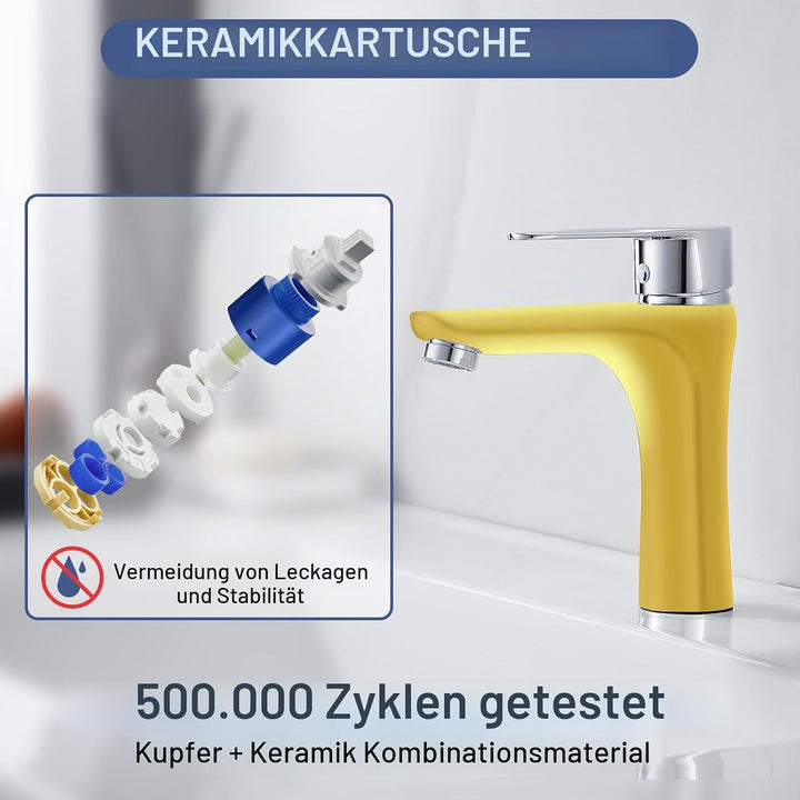 Wasserhahn Bad Chrom, Waschtischarmatur Bad Armatur Mischbatterie Waschbeckenarmatur Einhebelmischer