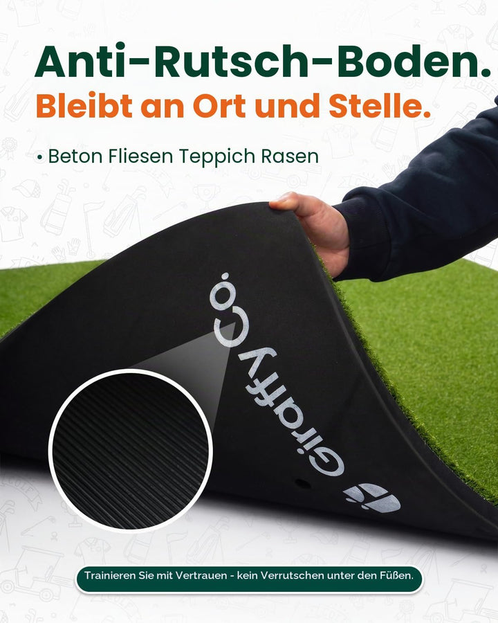 Golf-Schlagmatte für Indoor und Outdoor, Golf-Trainingsmatte mit Tragegurt, 10 PU-Golfbällen und 9 T