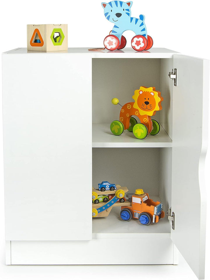 Leomark Moderner weiss Schrank - Roma - Kinderzimmermöbel, Kleiderschränk, Kommode, höhenverstellbar