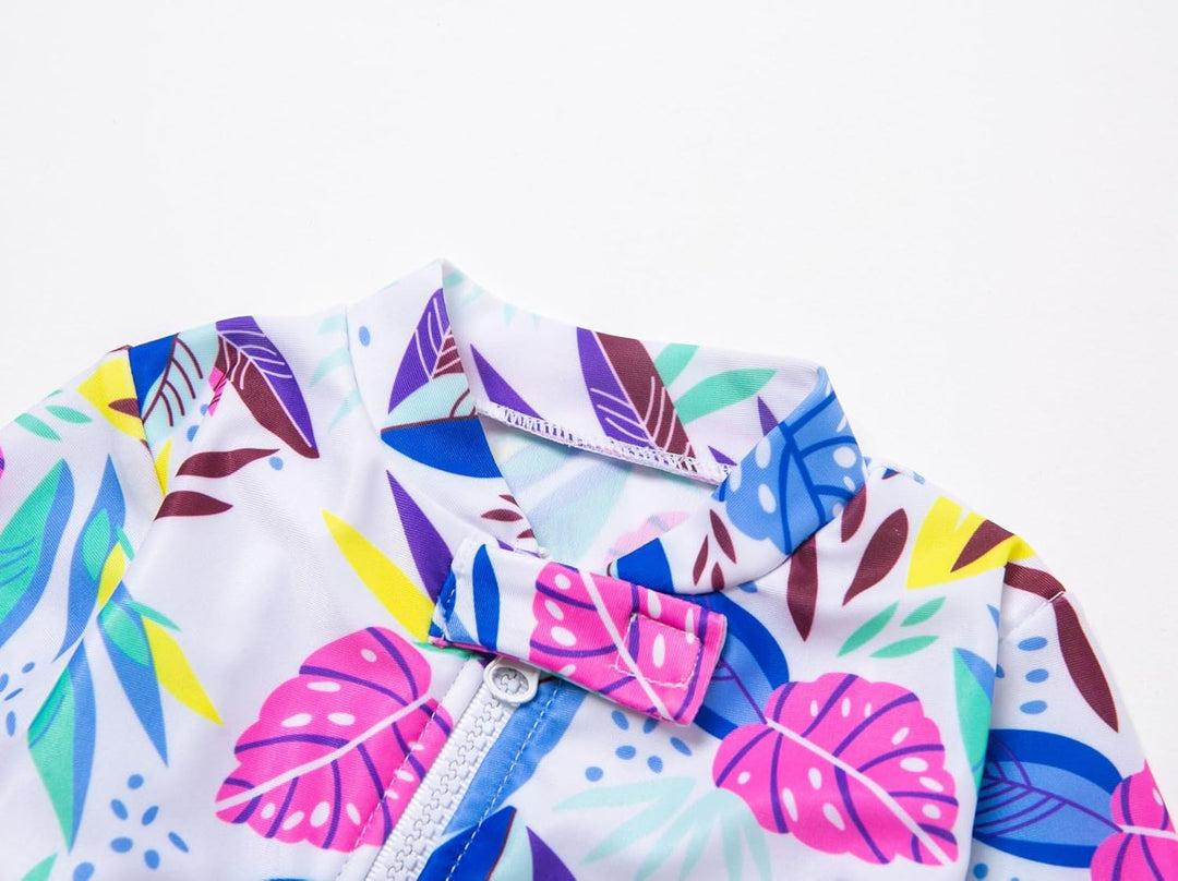 BONVERANO Baby Mädchen Recycelter Badeanzug mit einem durchgehendem Reissverschluss UV-Schutz 50+ 3-