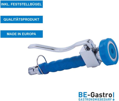 BE-GASTRO I Profi Gastro Handbrause (Blau) inkl. Feststellbügel | 1/2" Standard-AG | Edelstahl Ersat