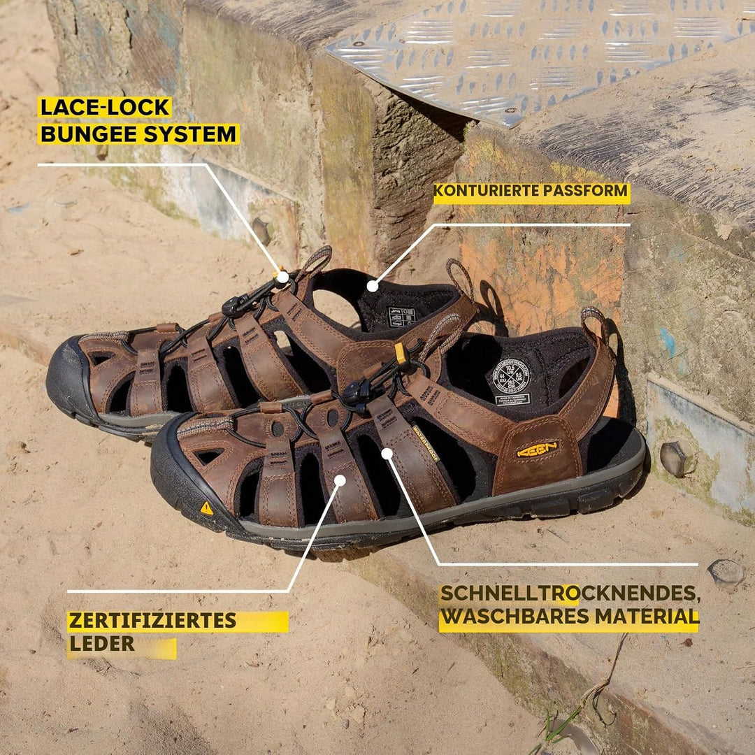 KEEN Clearwater CNX Herren Sandalen 44 EU Magnet Black Leder, 44 EU Magnet Black Leder