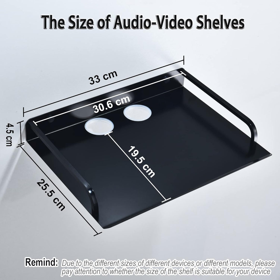 Beamer Wandhalterung, Multimedia Regal Wandregal Schwarz für TV Box, Router, Apple Tv 4k, Receiver,