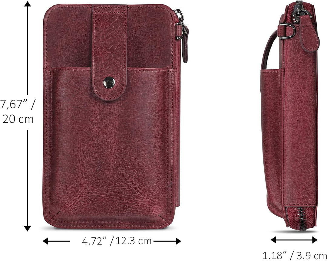 Otto Angelino - OTTANA Echtleder Handtasche - Unisex Damson, Damson