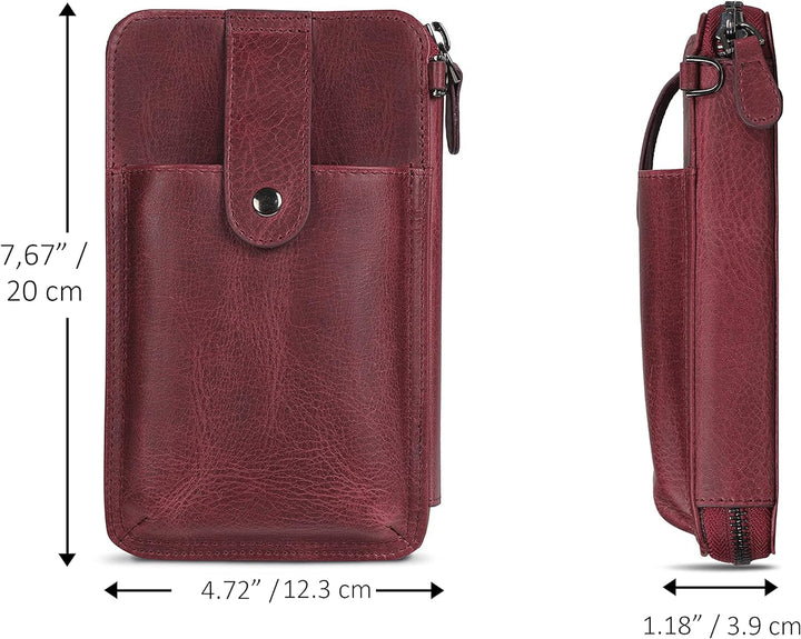 Otto Angelino - OTTANA Echtleder Handtasche - Unisex Damson, Damson