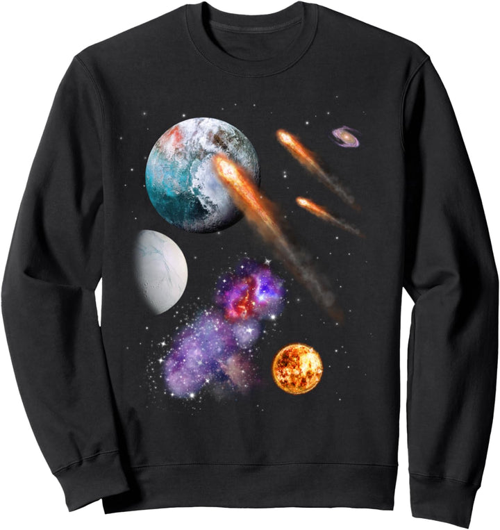 Weltraum Motiv Universum Galaxie Planeten Sonne Sonnensystem Sweatshirt