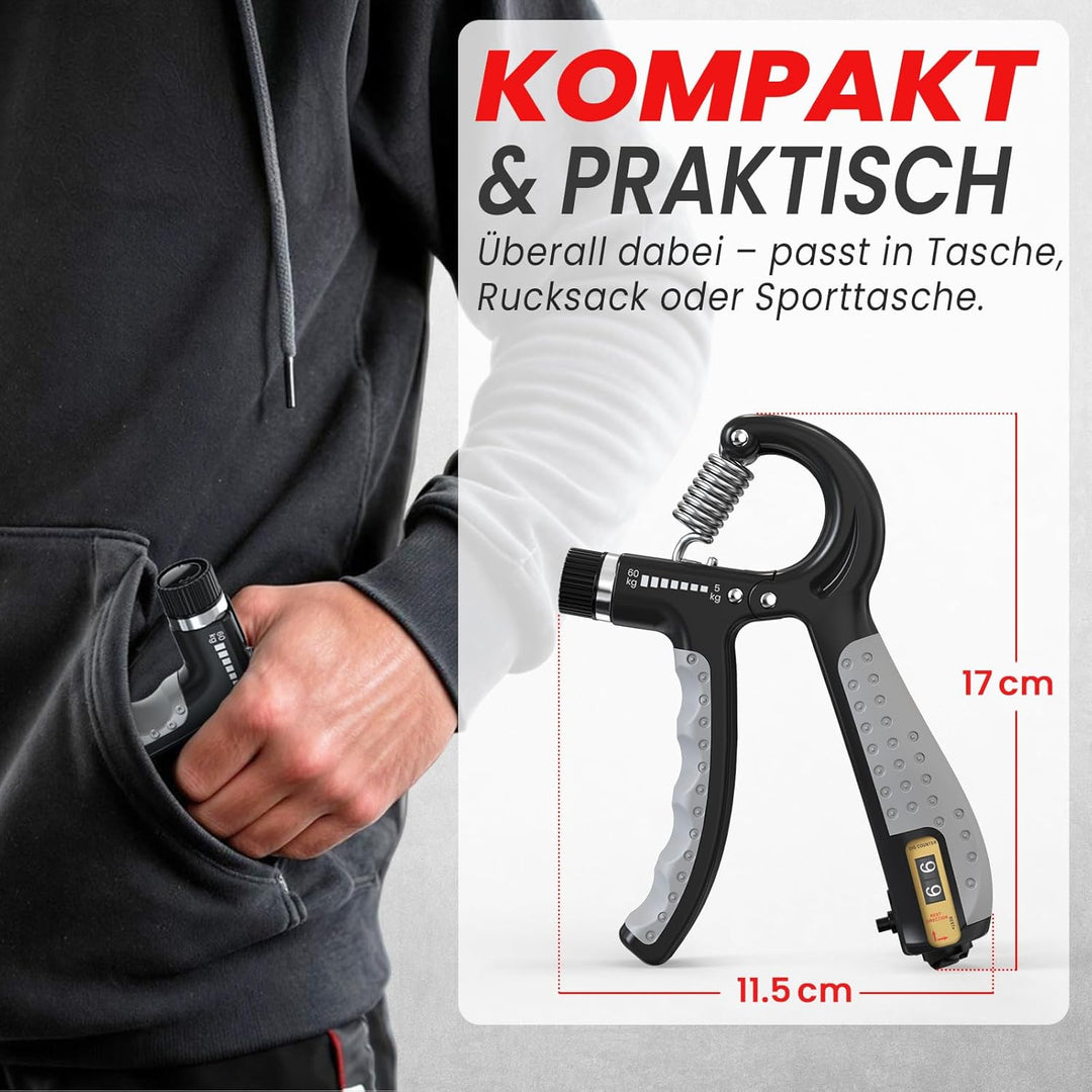 FUNFLEX Handtrainer Fingertrainer, Griffkraft Trainer 2er Set, 5-60kg Einstellbarer Widerstand Unter