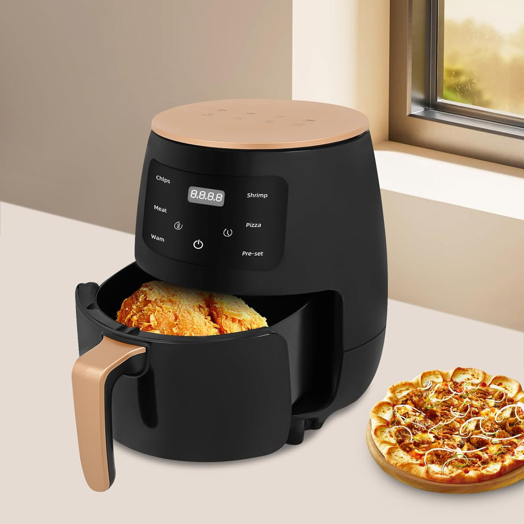 Heissluftfritteuse 3.5L, Fritteuse ohne Öl, Kompakter 2400W AirFryer, Antihaftbeschichtung, Kompakte