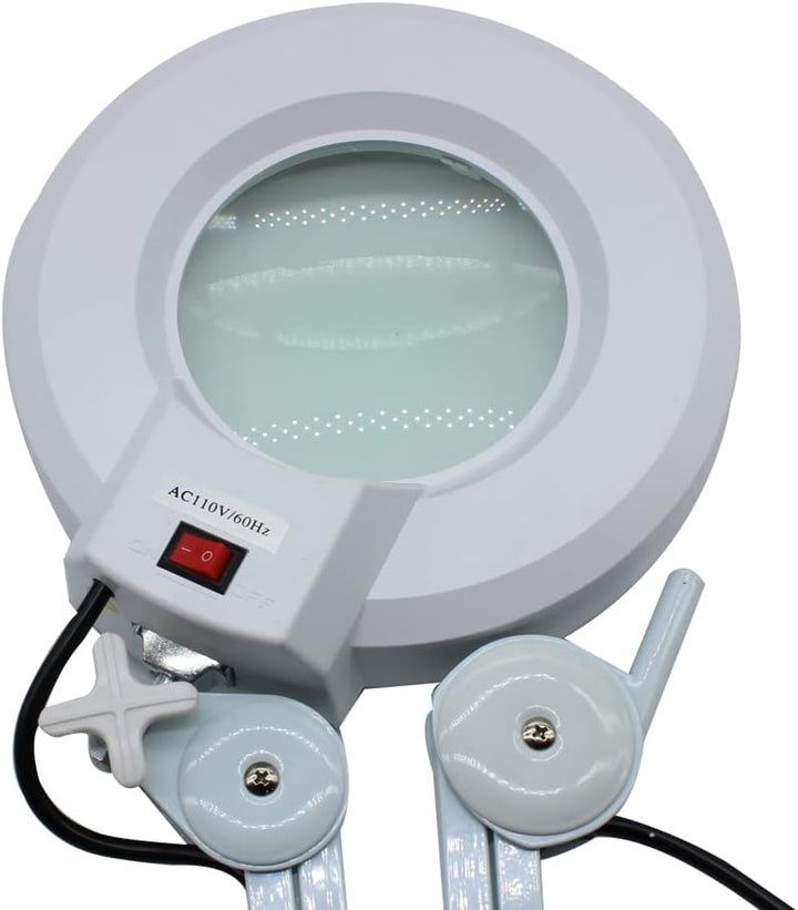 Kosmetische Lupenlampe, 24W LED Lupenleuchte mit 125mm Echtglaslinse und Rollen, 8X Vergrösserungsla