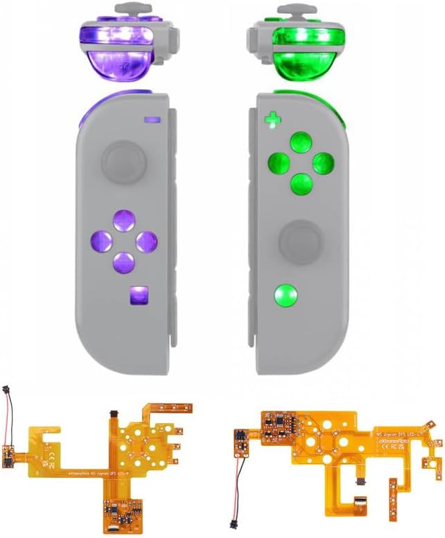 eXtremeRate LED Tasten Set für NS Switch Joycon,Leuchttaste ABXY Knöpfe Tasten Trigger Button DFS LE