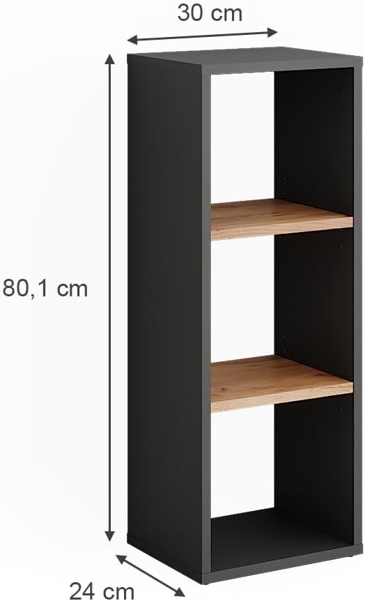 Vicco Standregal Orlando, Stauraumregal, Anthrazit/Goldkraft Eiche, 30 x 80.1 cm Anthrazit/Goldkraft
