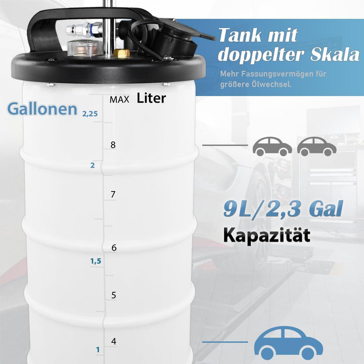 FIRSTINFO A1108EUY5 | 9L Manuelle und pneumatische | Ölpumpe Flüssigkeitspumpe Extraktor Pumpe | Öla