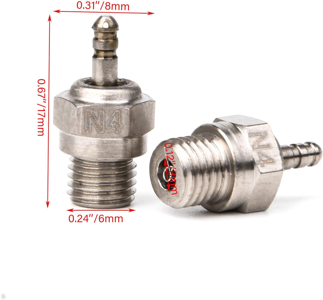 BQLZR RC1: 8 1:10 (70117) Edelstahlzündkerze für N4 15-28 Heissmotoren
