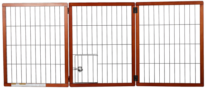 Carlson Pet Products Design Paw Haustiergitter aus Holz, extra hoch, 157 cm, 3 Paneele, Braun