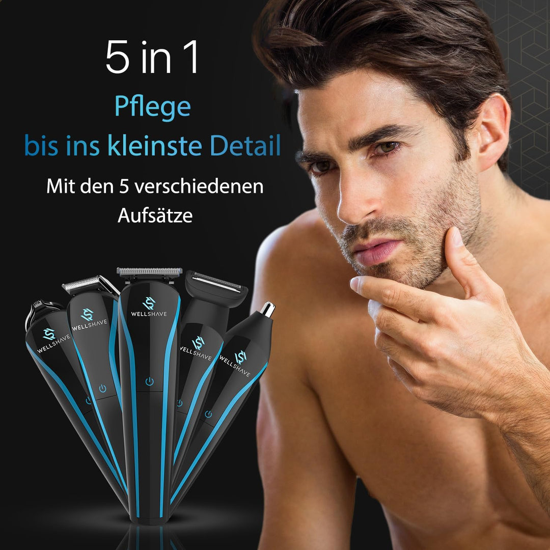 5-in-1 Bartschneider Herren Iced™ / Barttrimmer Herren/Haarschneidemaschine für Gesicht, Körper, Sch