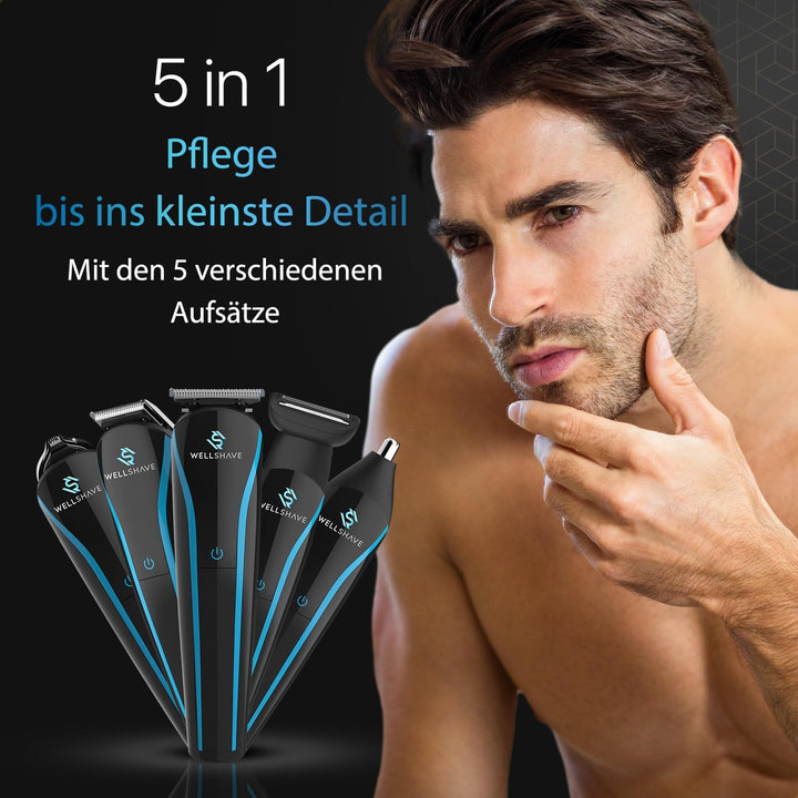 5-in-1 Bartschneider Herren Iced™ / Barttrimmer Herren/Haarschneidemaschine für Gesicht, Körper, Sch