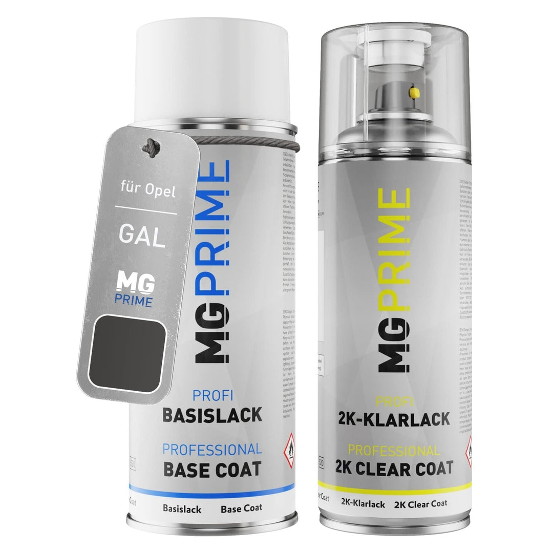MG PRIME Autolack 2K Spraydosen Set für Opel GAL / 177 Technical Grey Metallic/Karbongrau Metallic B