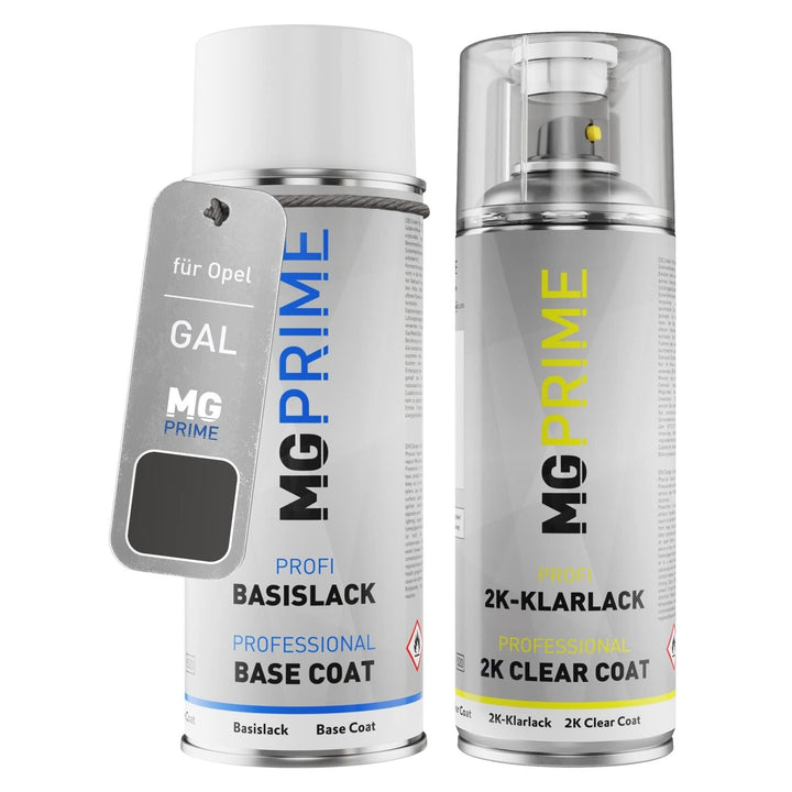 MG PRIME Autolack 2K Spraydosen Set für Opel GAL / 177 Technical Grey Metallic/Karbongrau Metallic B