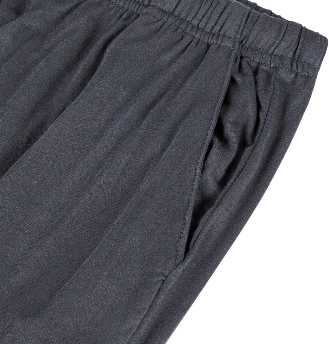 2er Pack Pyjamahose Herren Kurz Modal Schlafanzughose Weich Verstellbare Taille, Beidseitige Taschen