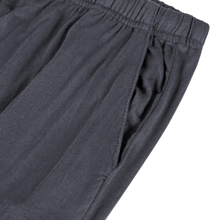 2er Pack Pyjamahose Herren Kurz Modal Schlafanzughose Weich Verstellbare Taille, Beidseitige Taschen