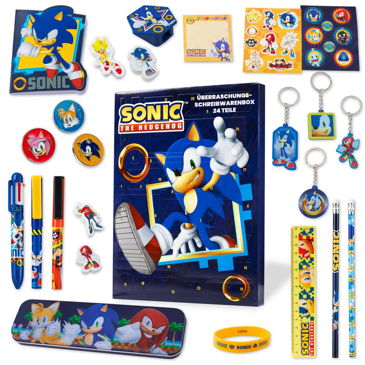 Sonic The Hedgehog Adventskalender 2024 - Schreibwaren Weihnachtskalender Jungen und Mädchen
